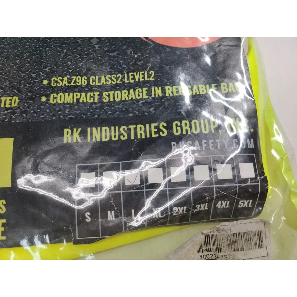 RK Guard RK class lll Rain Suit Hi Vis Lime Sz L‎